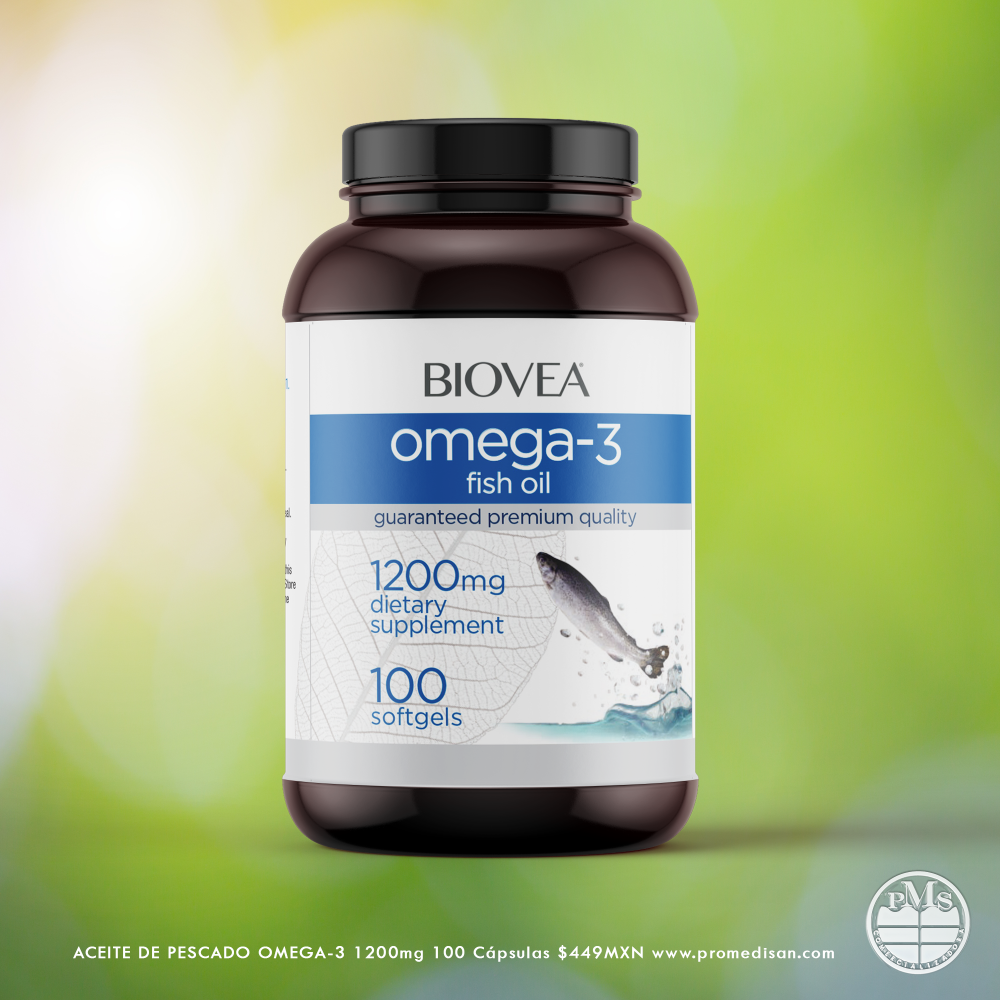 Biovea Aceite de pescado omega-3 1200mg 100 cápsulas