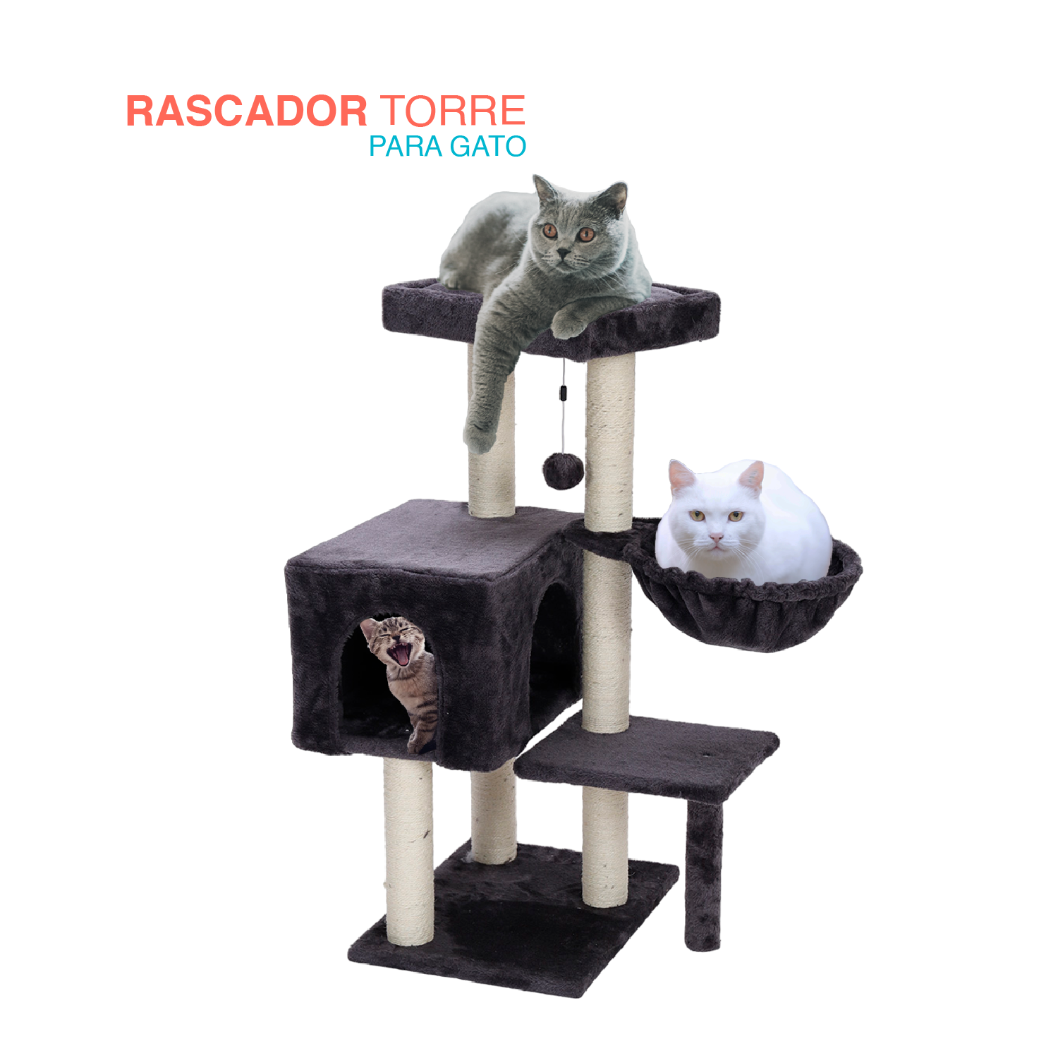 Mueble rascador con hamaca Manx para gato