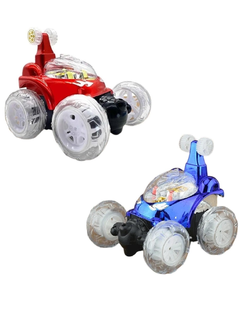 Carro R/c Stunt Car Bailarín Acrobacias Luces Y Música 360° Rojo.