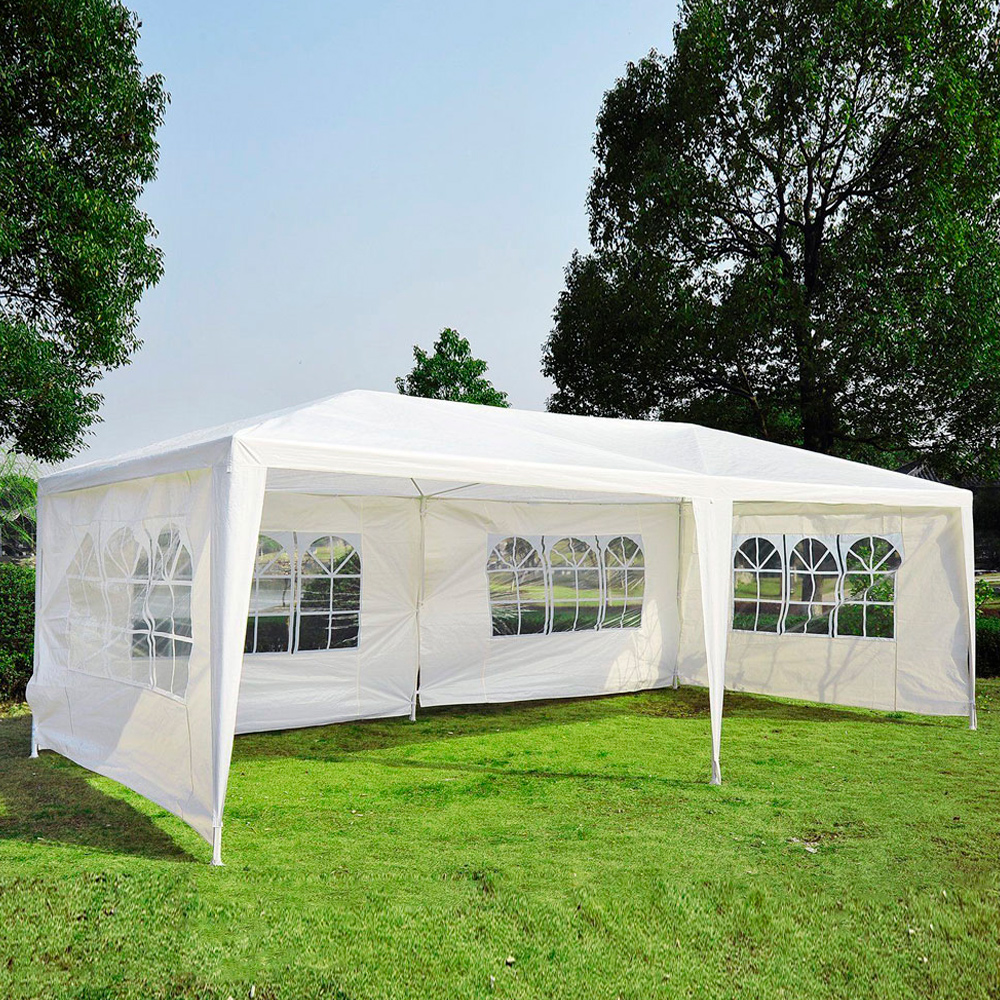 Ilios Innova Toldo plegable para exteriores 3x6 m Toldo con estructura Techo Lona Impermeable Laterales Puertas y Ventanas Fácil de Montar con Materiales resistentes