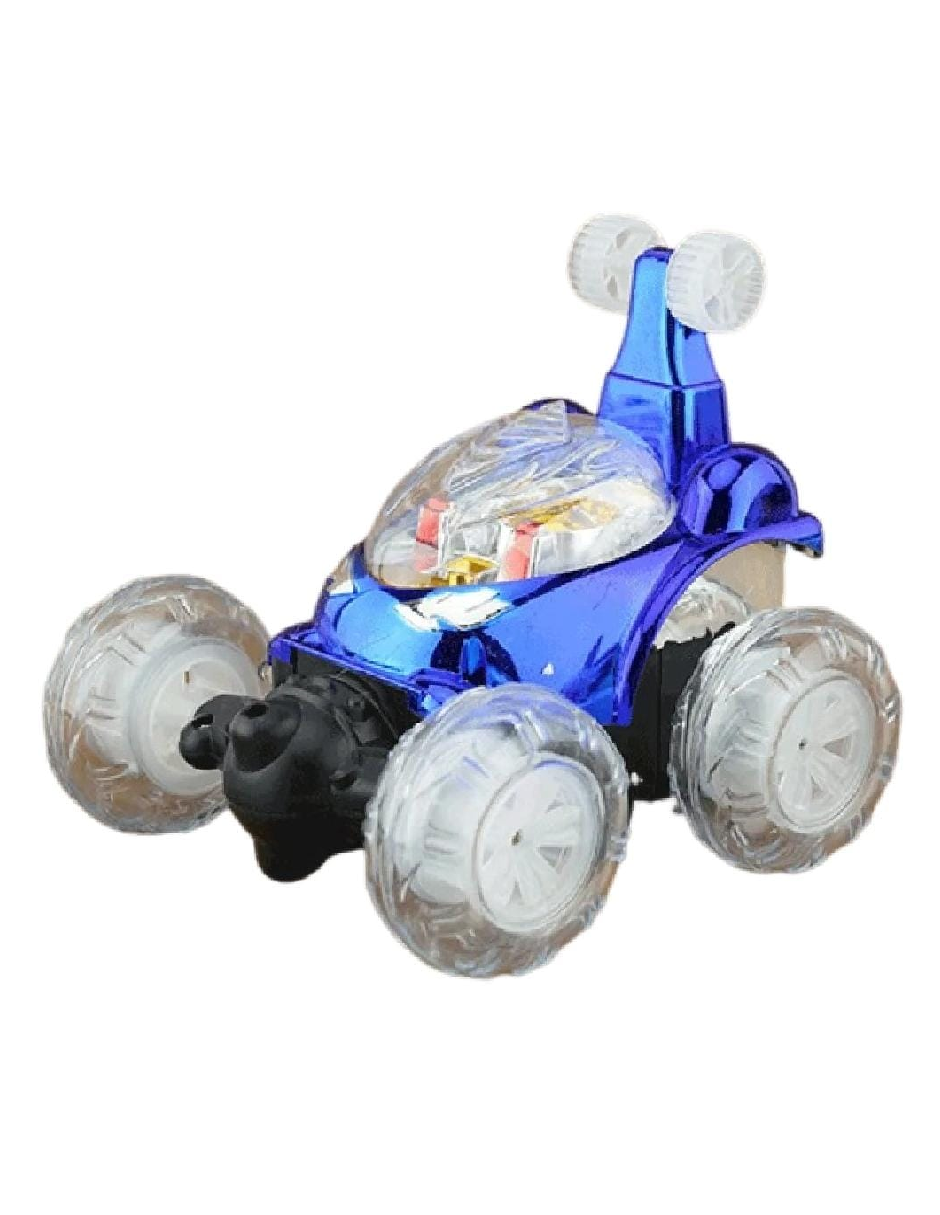 Carro R/c Stunt Car Bailarín Acrobacias Luces Y Música 360°Azul.