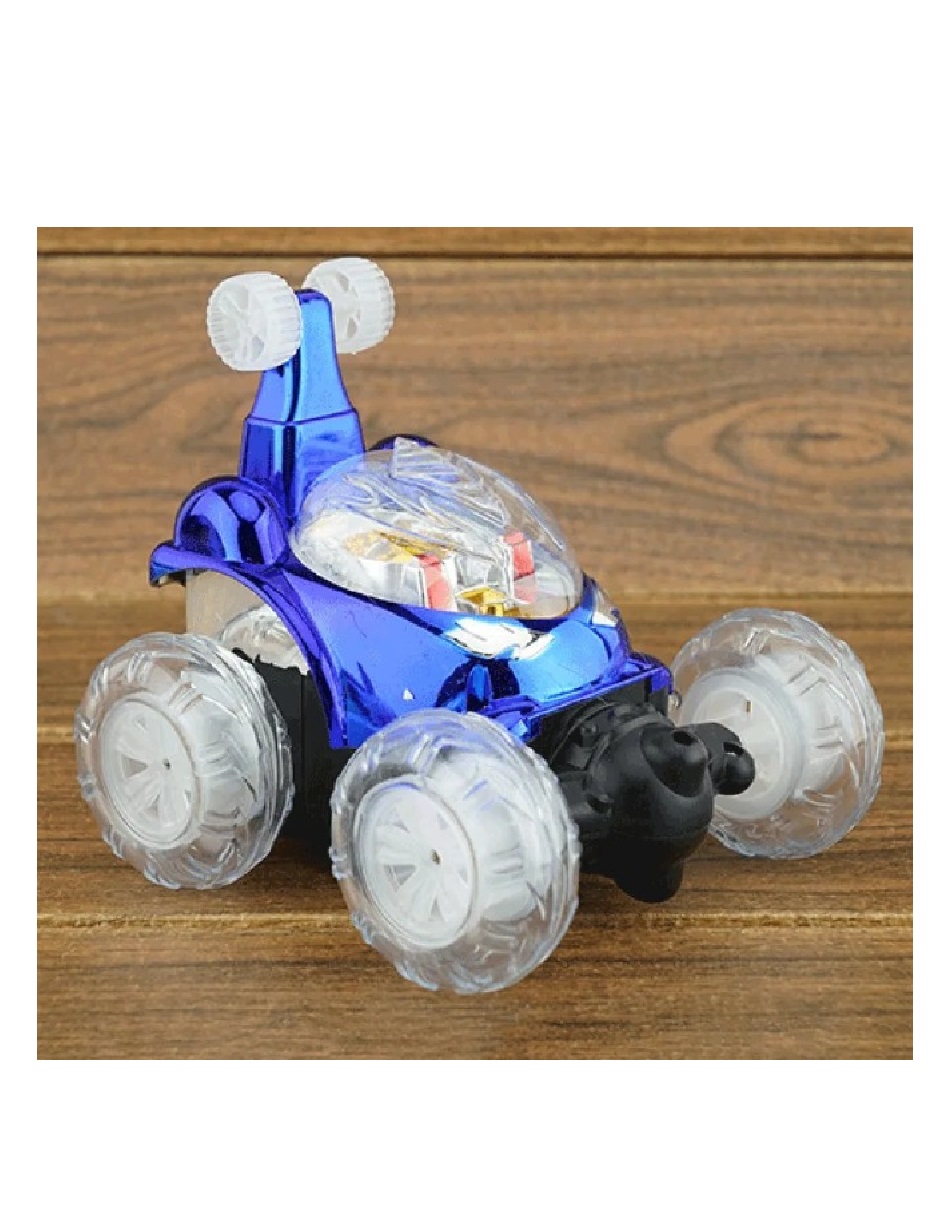 Carro R/c Stunt Car Bailarín Acrobacias Luces Y Música 360°Azul.