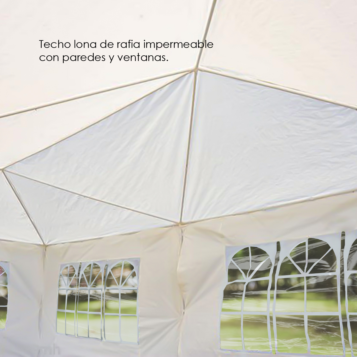Ilios Innova Toldo plegable para exteriores 3x6 m Toldo con estructura Techo Lona Impermeable Laterales Puertas y Ventanas Fácil de Montar con Materiales resistentes