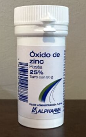 Óxido de Zinc, 25% Pasta Tarro con 30g (3 piezas)