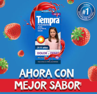 Tempra Infantil, Paracetamol, Jarabe 120 ml 