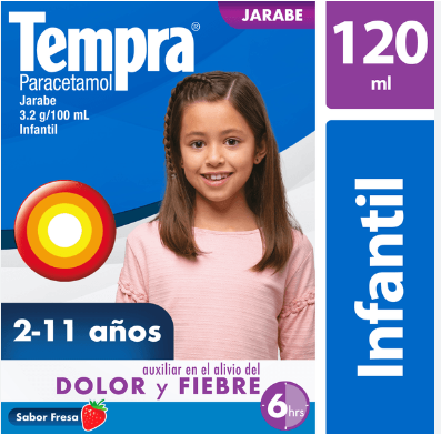 Tempra Infantil, Paracetamol, Jarabe 120 ml 