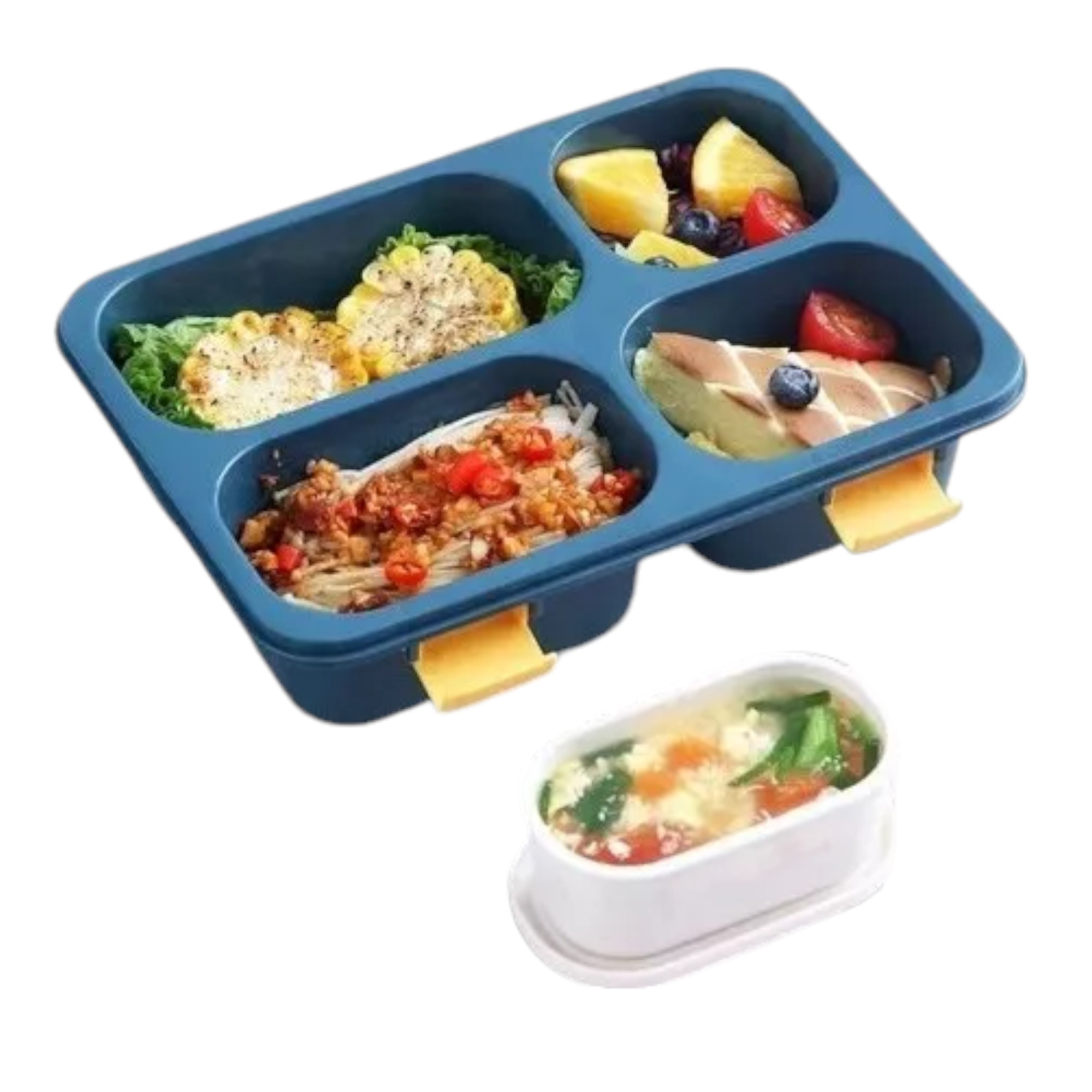 Lunch Box Grandes, 4 Compartimentos, Sellado Hermetico