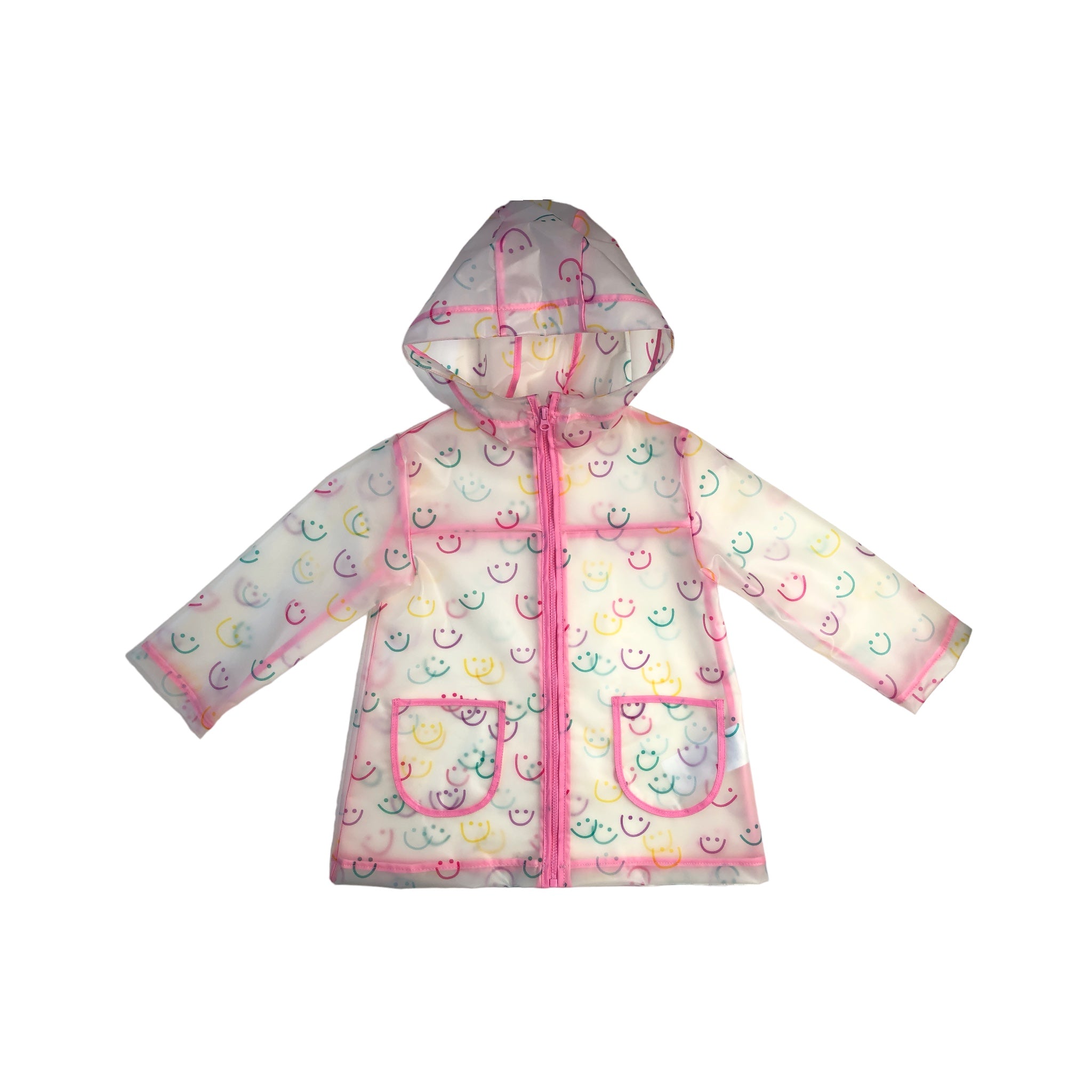 Impermeable con estampado de caritas para niña LOSAN