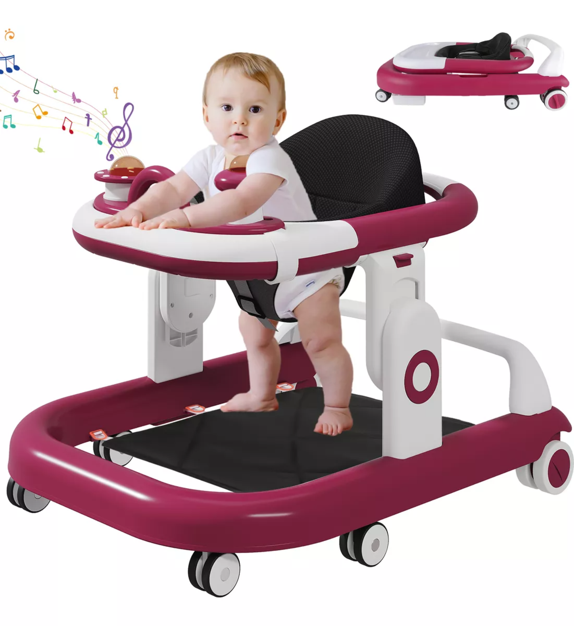 Andador Para Bebé Con Tablero Musica Plegable 2 En 1