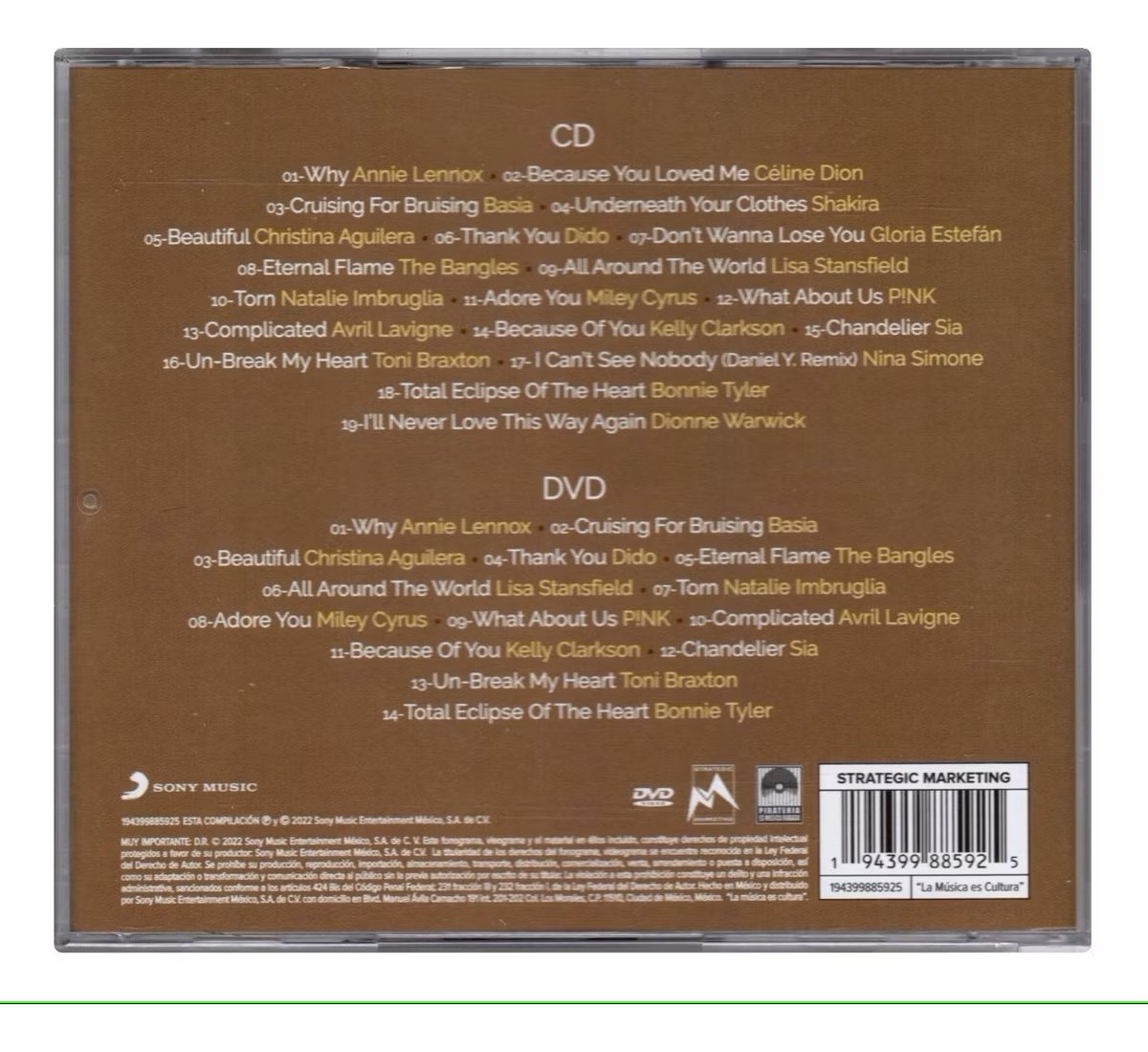 Simply The Best Women / Shakira Sia Avril Lavigne Cd + Dvd