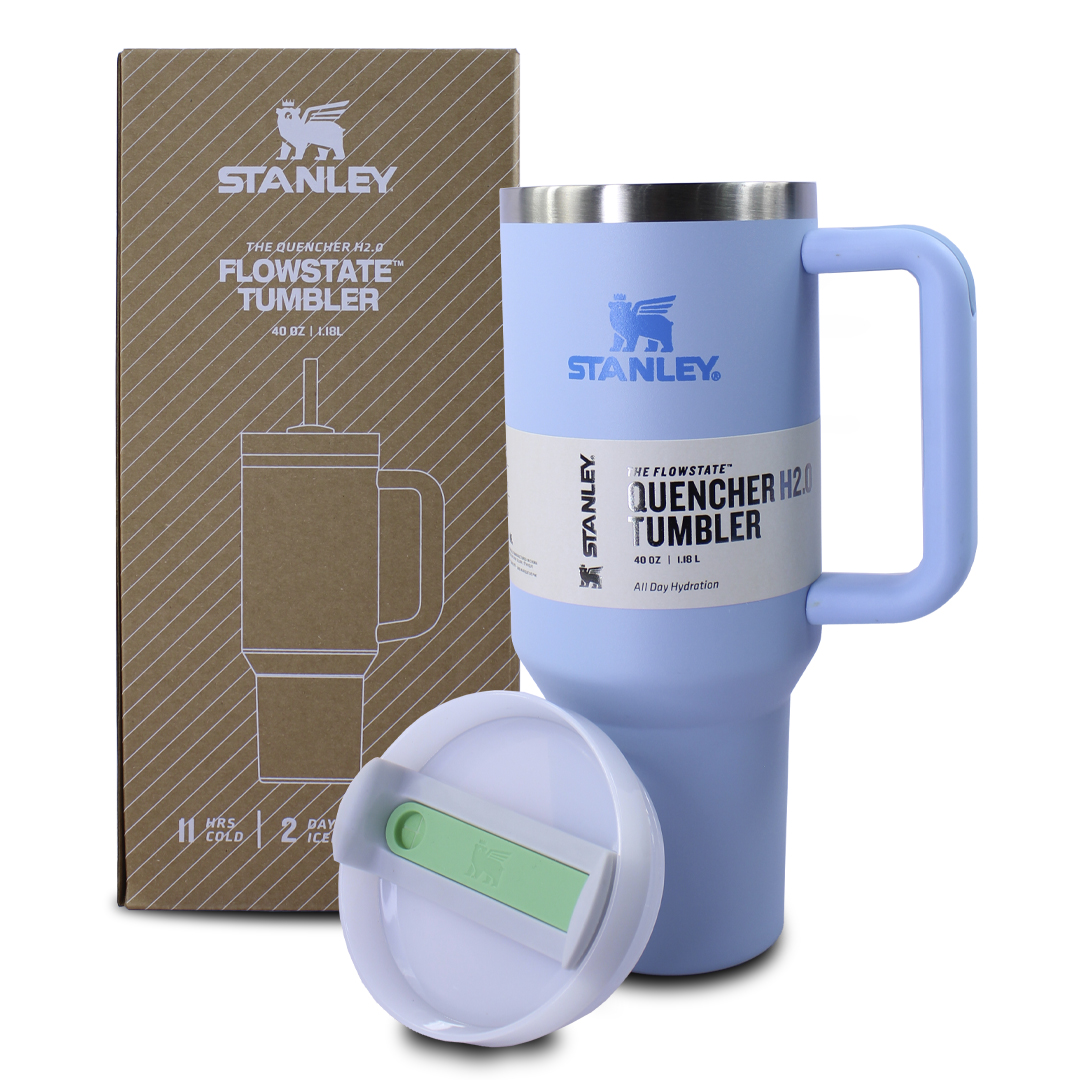 Vaso Termico Stanley Color azul De Acero Inoxidable 40oz Con Popote.