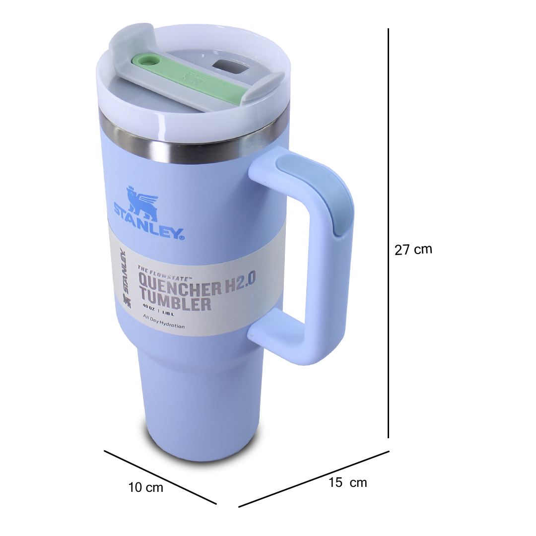 Vaso Termico Stanley Color azul De Acero Inoxidable 40oz Con Popote.