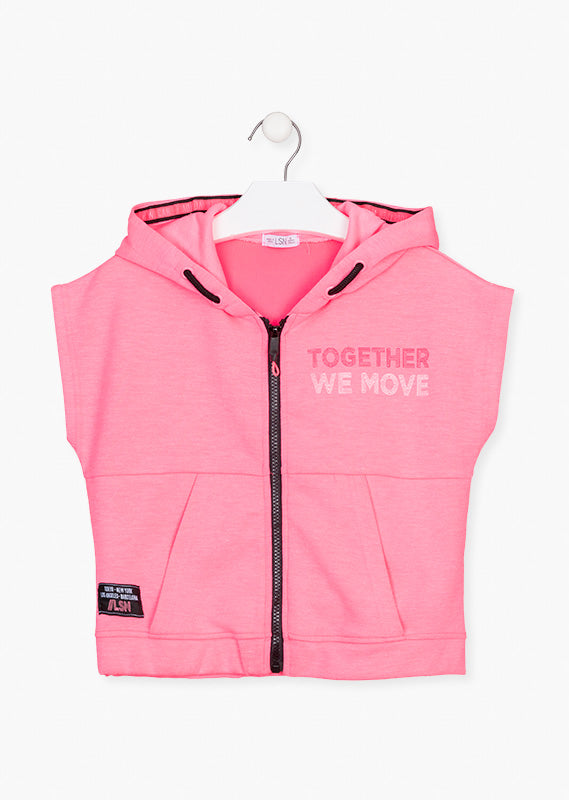 Sudadera manga corta rosa "TOGETHER WE MOVE" para niña Losan