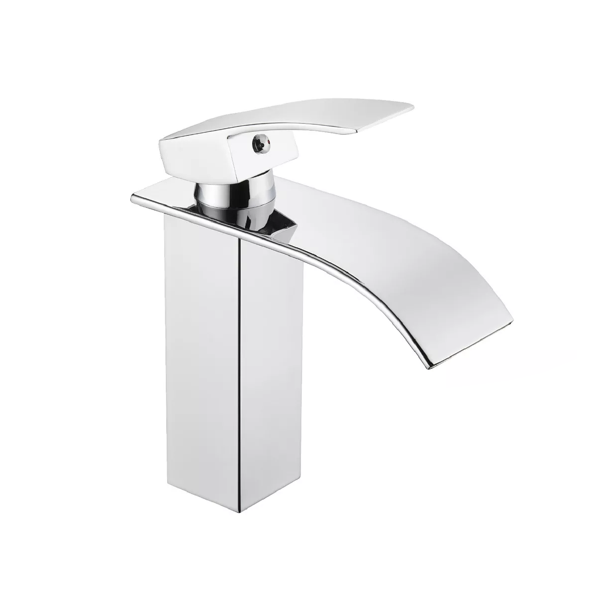 Llave Mezcladora Plana Monomando Para Fregadero Lavabo Cromado Plateado