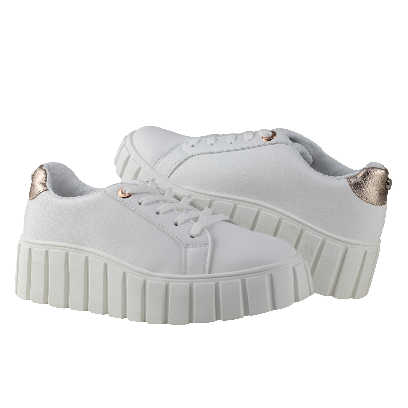 Tenis Blanco Plataforma Para Mujer Capa De Ozono 625403 Moda