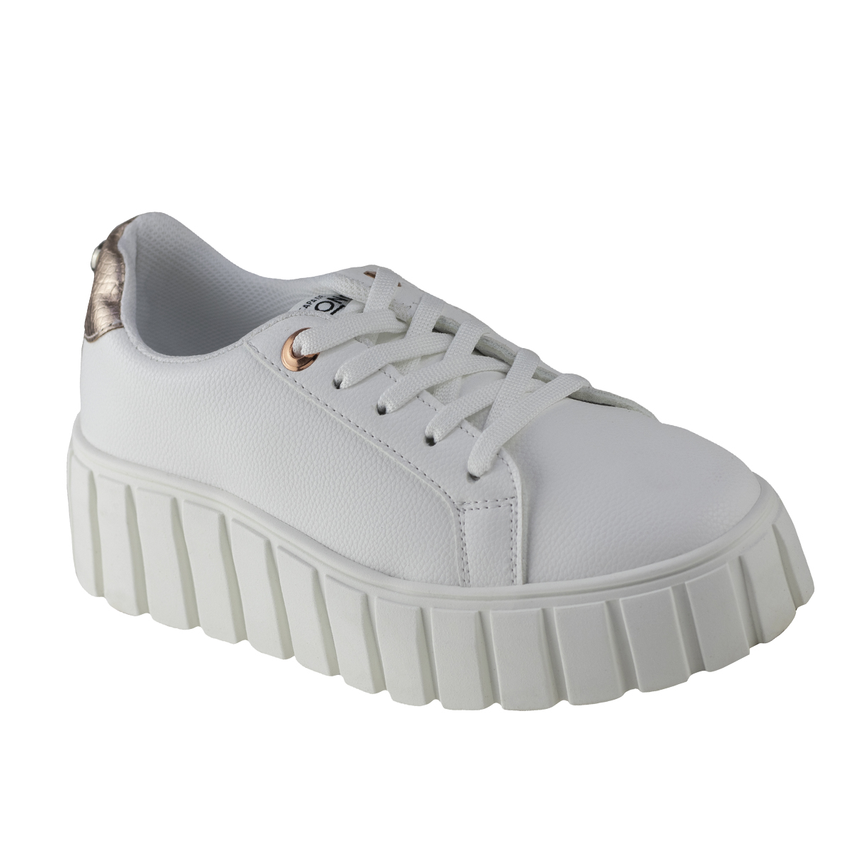 Tenis Blanco Plataforma Para Mujer Capa De Ozono 625403 Moda