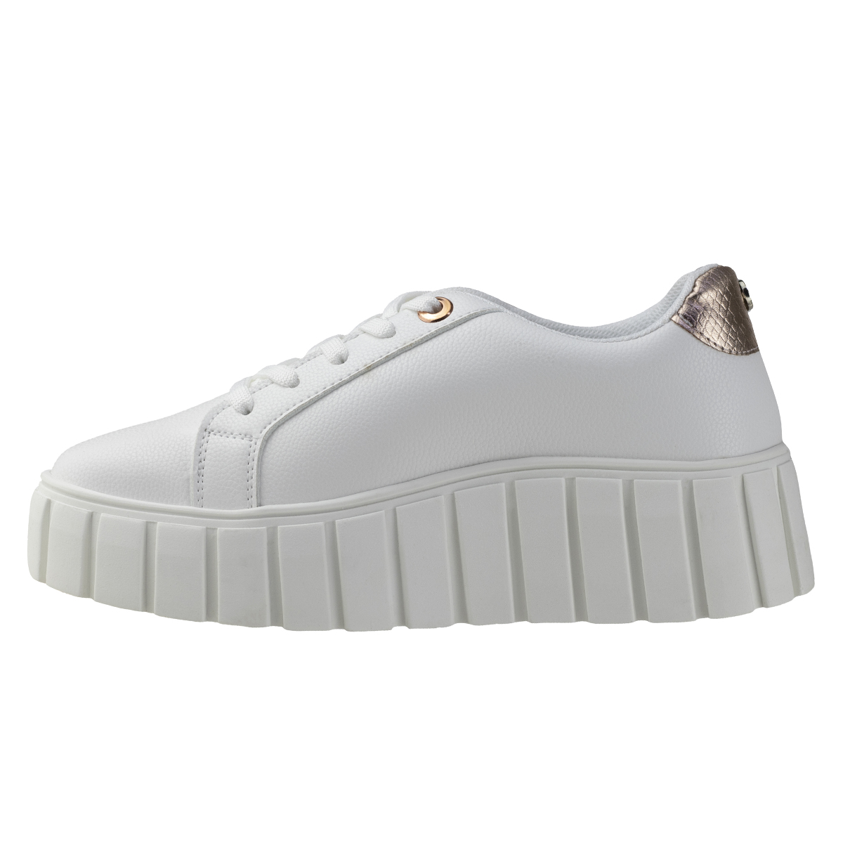 Tenis Blanco Plataforma Para Mujer Capa De Ozono 625403 Moda