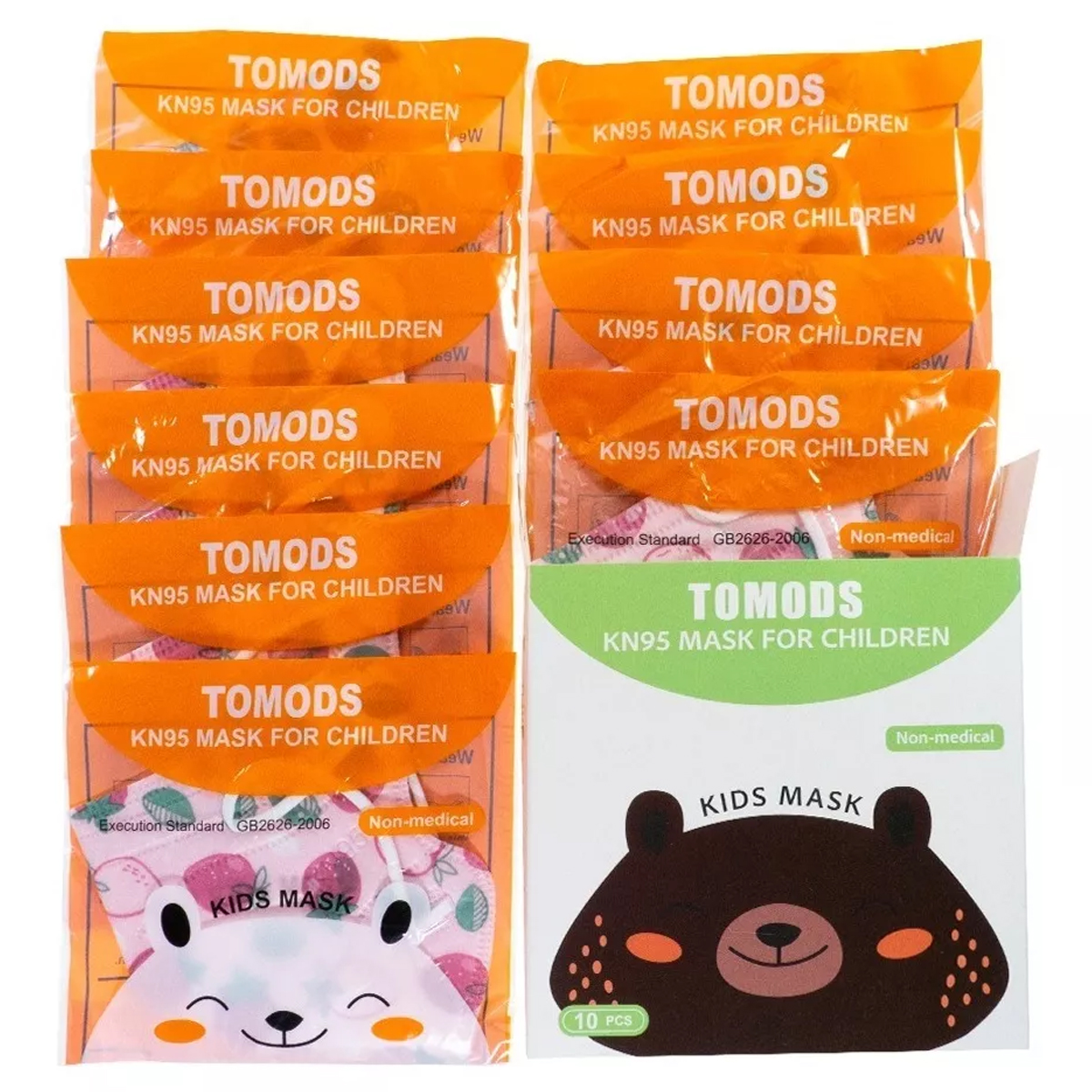 Cubrebocas Kn95 Niños Mascarillas Tomods 10 Pzs Rosa De Niña Rosa Fresas