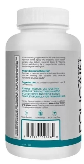 Foligain Suplemento 120 Pastillas para el Recrecimiento de Cabello en Hombres y Mujeres.