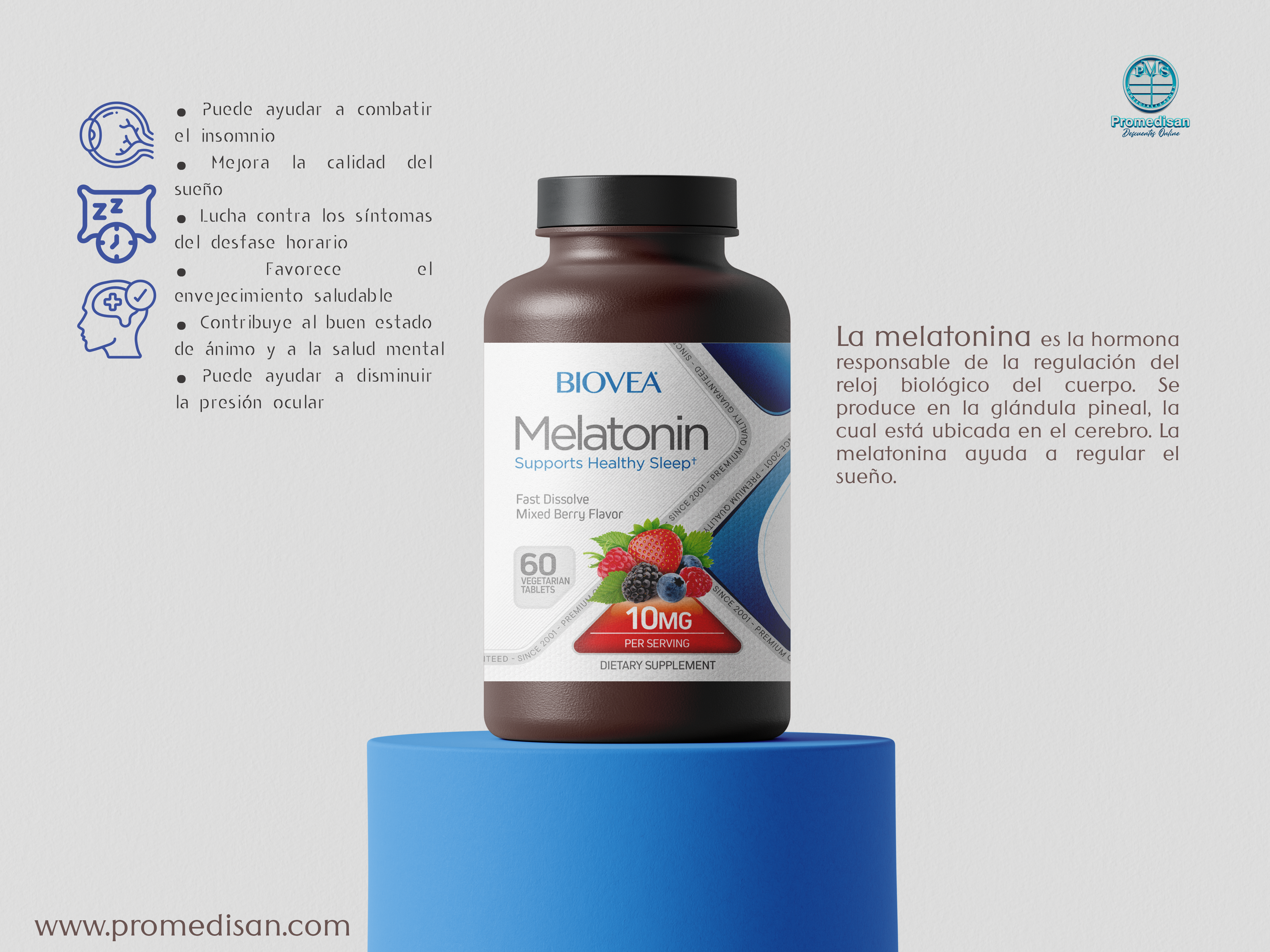 Biovea Melatonina 10mg (rápida disolución)