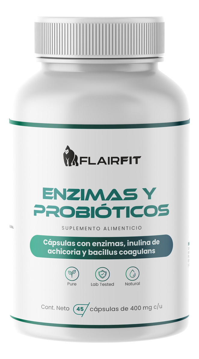 Suplemento Flairfit® Enzimas Y Probióticos, 45 Cápsulas Sabor Sin Sabor