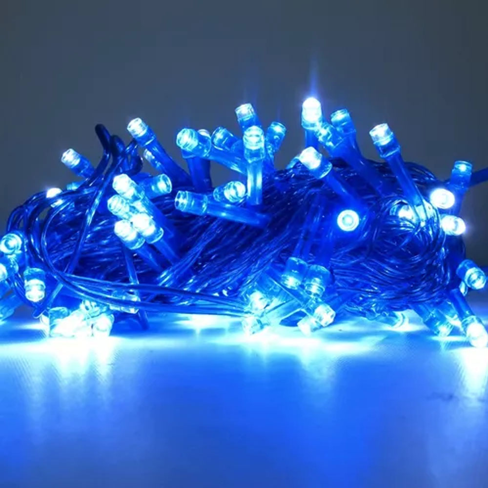 Serie de Luces Navideñas Led 50 Focos Luz Azul brillante