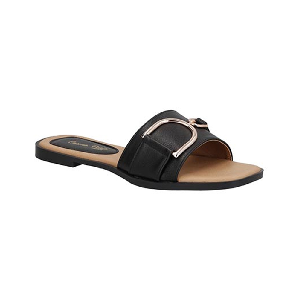 Sandalias COSMO PARIS by BESER 1013 Mujer Sandalia Oasis Negro  Piso Dama Casual Metedera