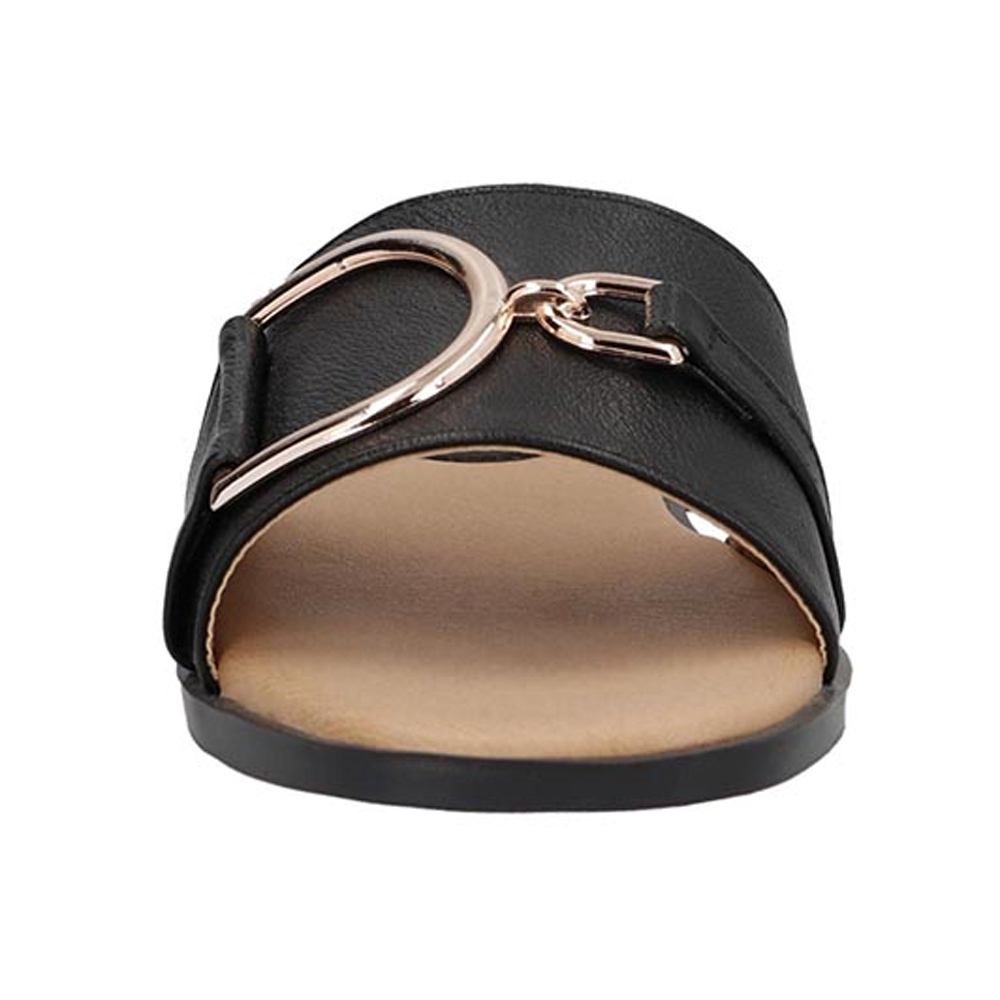 Sandalias COSMO PARIS by BESER 1013 Mujer Sandalia Oasis Negro  Piso Dama Casual Metedera