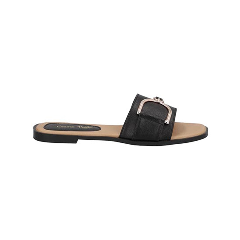 Sandalias COSMO PARIS by BESER 1013 Mujer Sandalia Oasis Negro  Piso Dama Casual Metedera