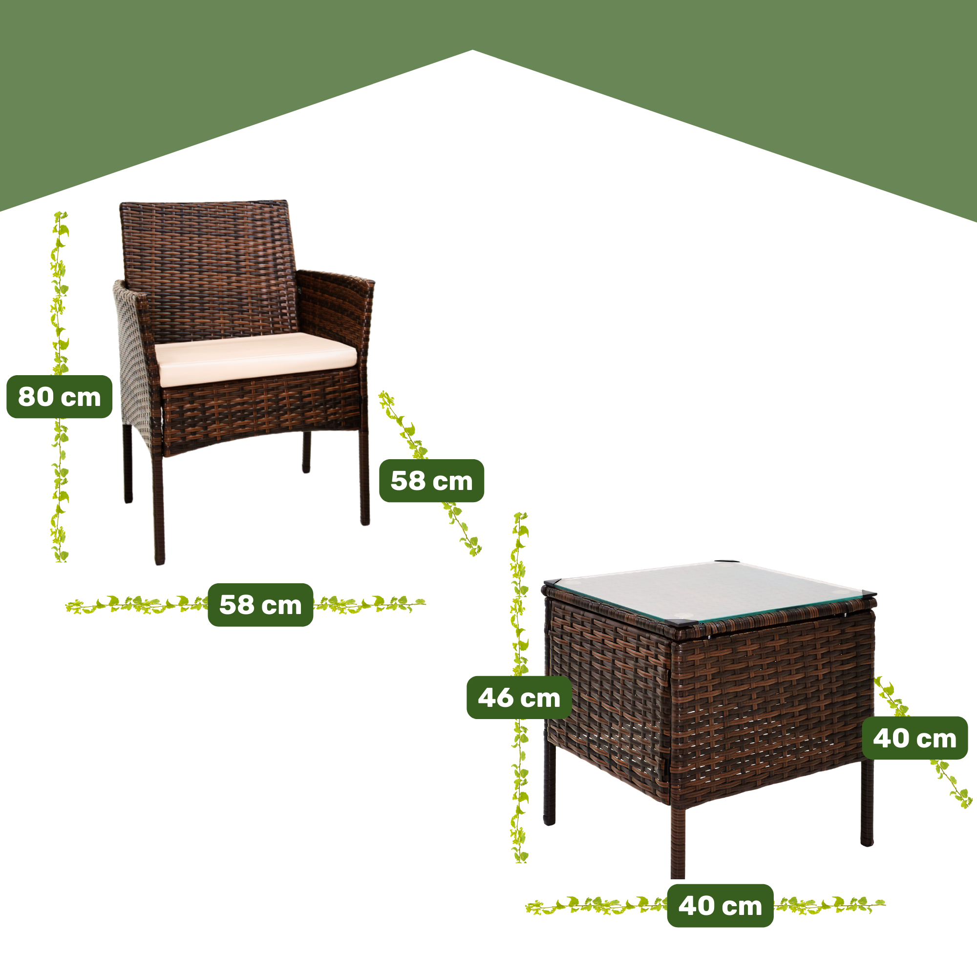 Sala Café Para Exterior Jardin Patio Terraza 3 Pzs + Cojines