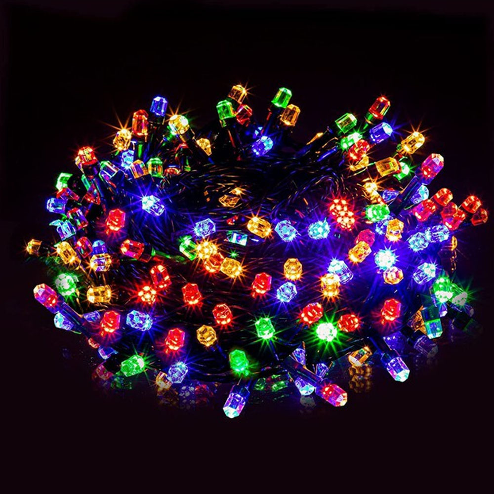 Serie de Luces Navideñas Led 300 Focos Diamante Luz Multicolor brillante