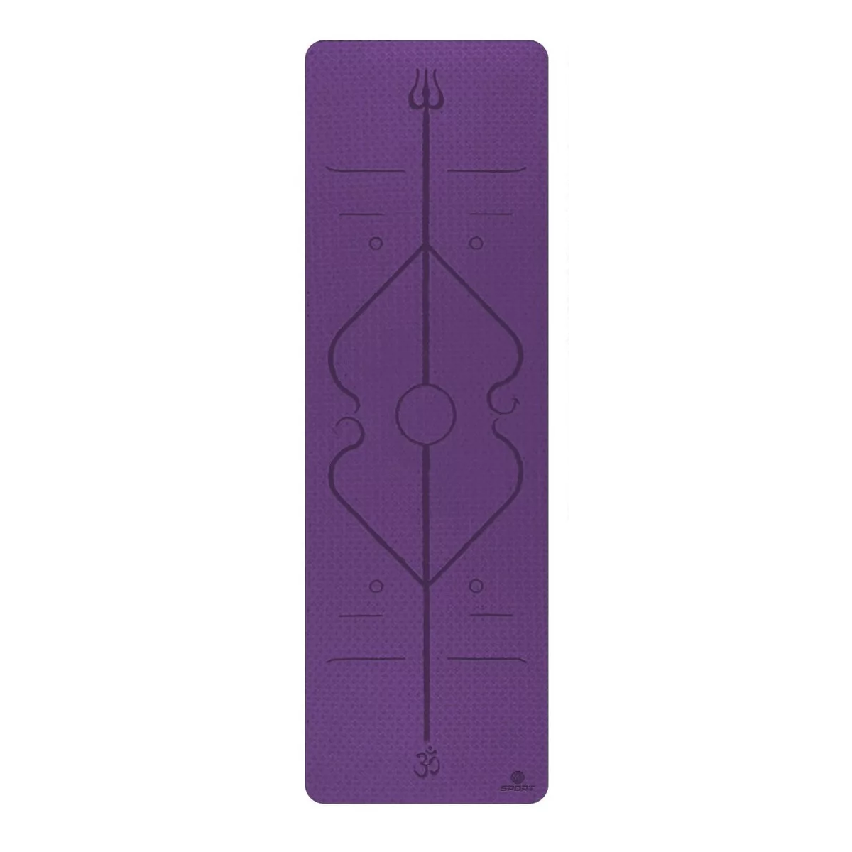 Tapete Antideslizante De Yoga Mat Tpe Con Líneas De Guía Color Violeta