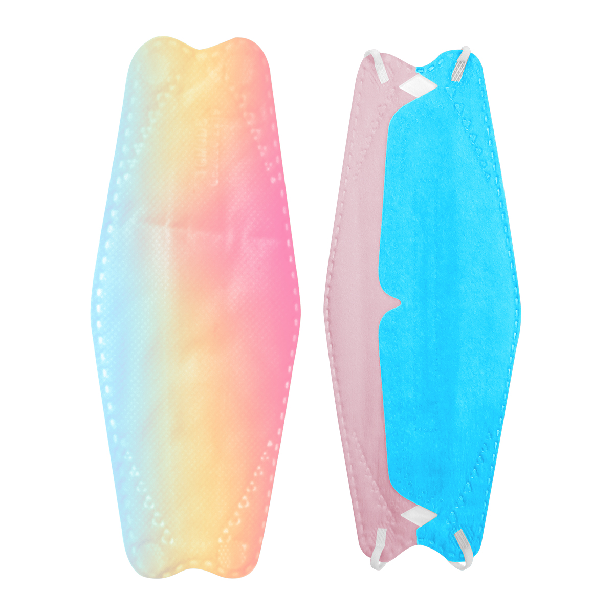 Cubrebocas Kf94 Mascarillas 3d Colores 10pzs Filtración 94% Difuminado Azu-Ama-Ros