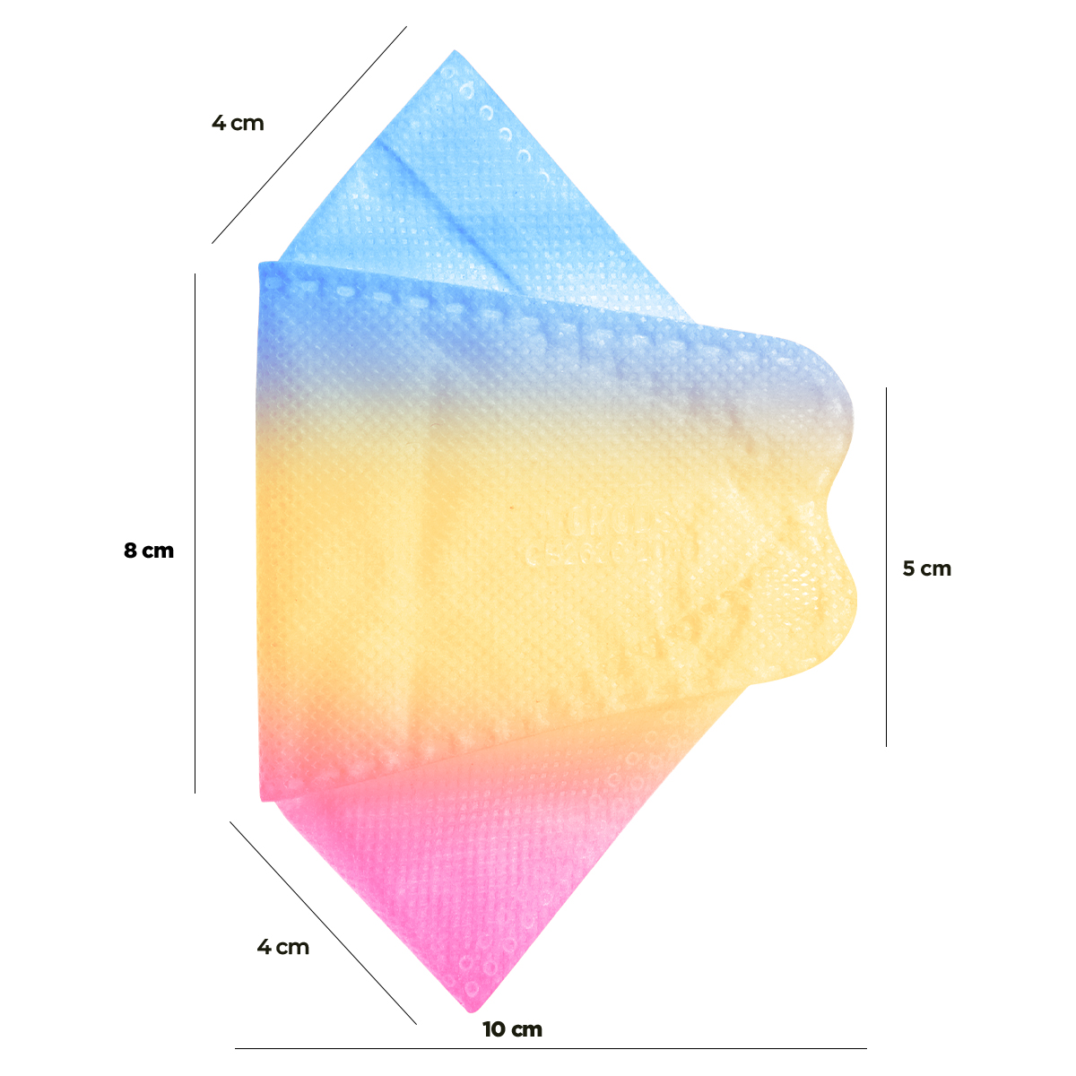 Cubrebocas Kf94 Mascarillas 3d Colores 10pzs Filtración 94% Difuminado Azu-Ama-Ros