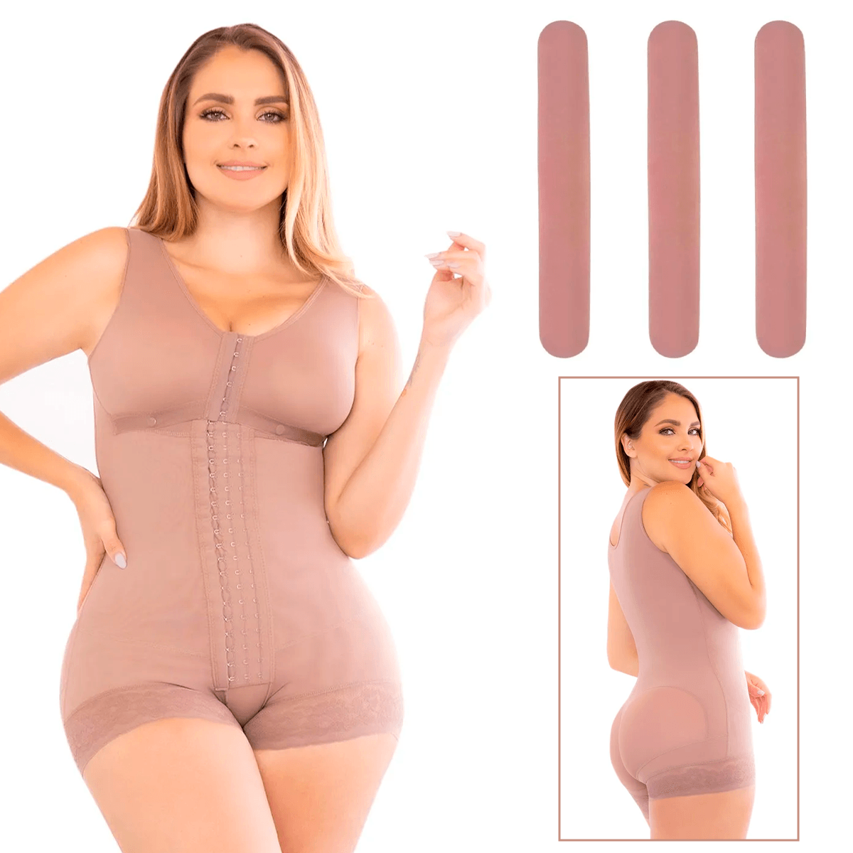 Faja Colombiana Post-Parto Realce Natural Brasier Parcialmente Removible de Regalo Espuma de marcación Abdominal