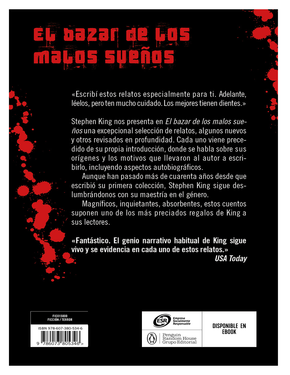 Libro El bazar de los malos sueños Autor Stephen King 