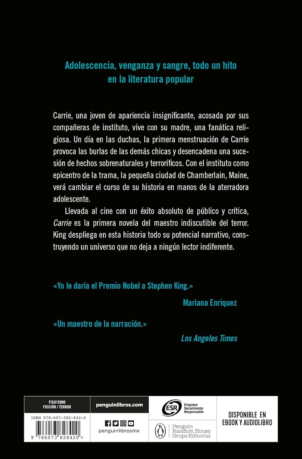 Libro Carrie Autor Stephen King 