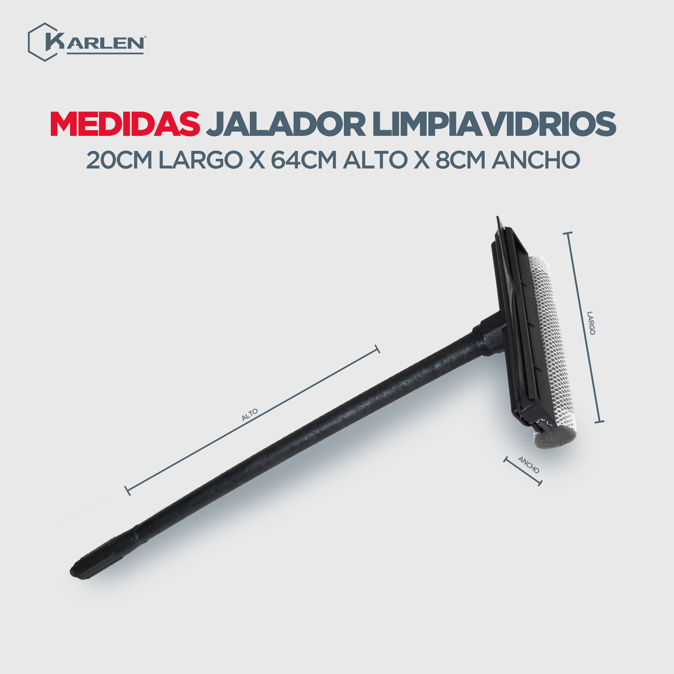 Jalador Limpia Vidrios Escobilla profesional multiusos para ventanas Limpiador de ventanas 2 en 1 Goma y esponja de doble hoja lateral Poste telescópico de aluminio de 49 X 20 CM para gasolinera, vidrio, ducha, parabrisas