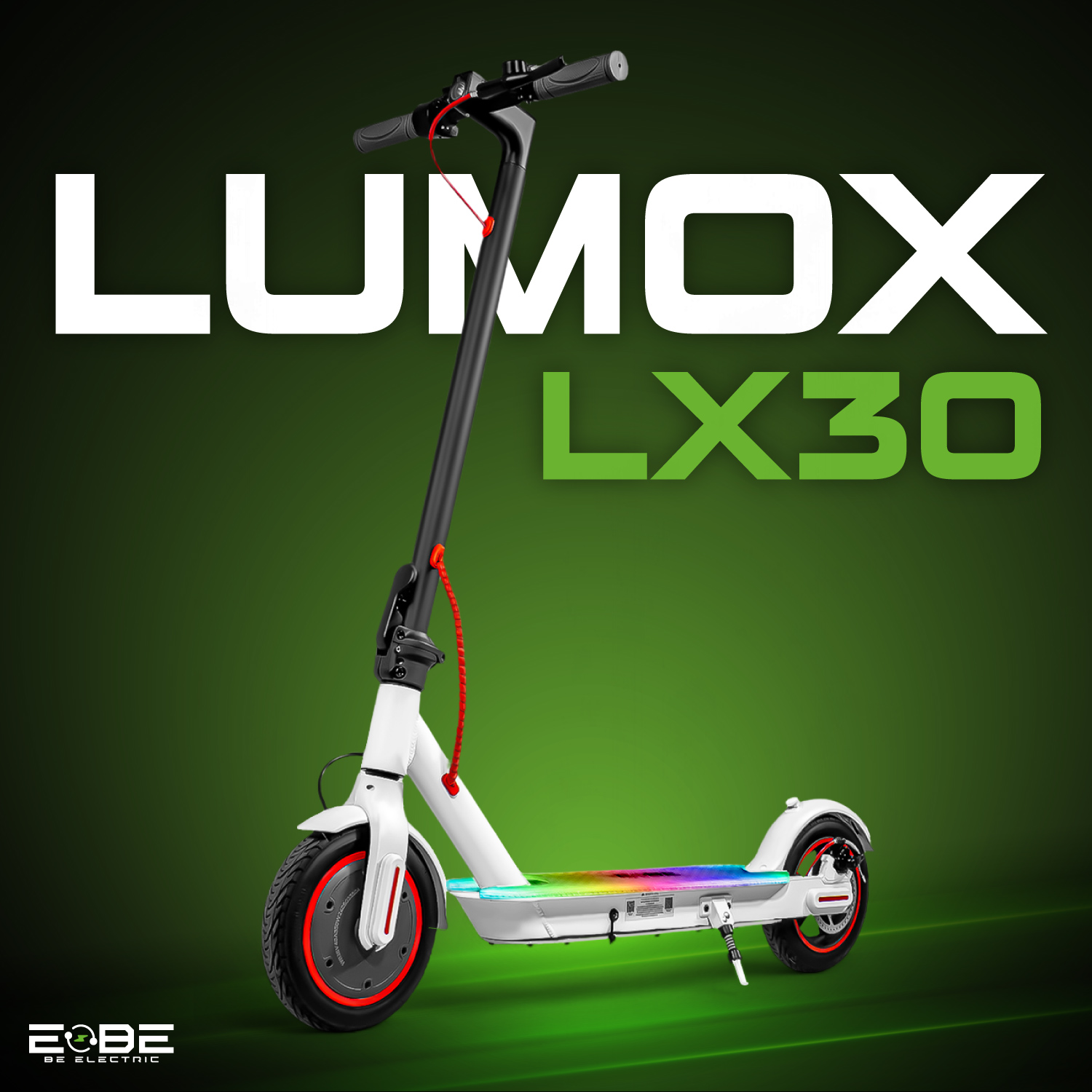 Scooter Electrico Plegable Pantalla Lcd 30km/h Luz Led 350 W Blanco E-Be