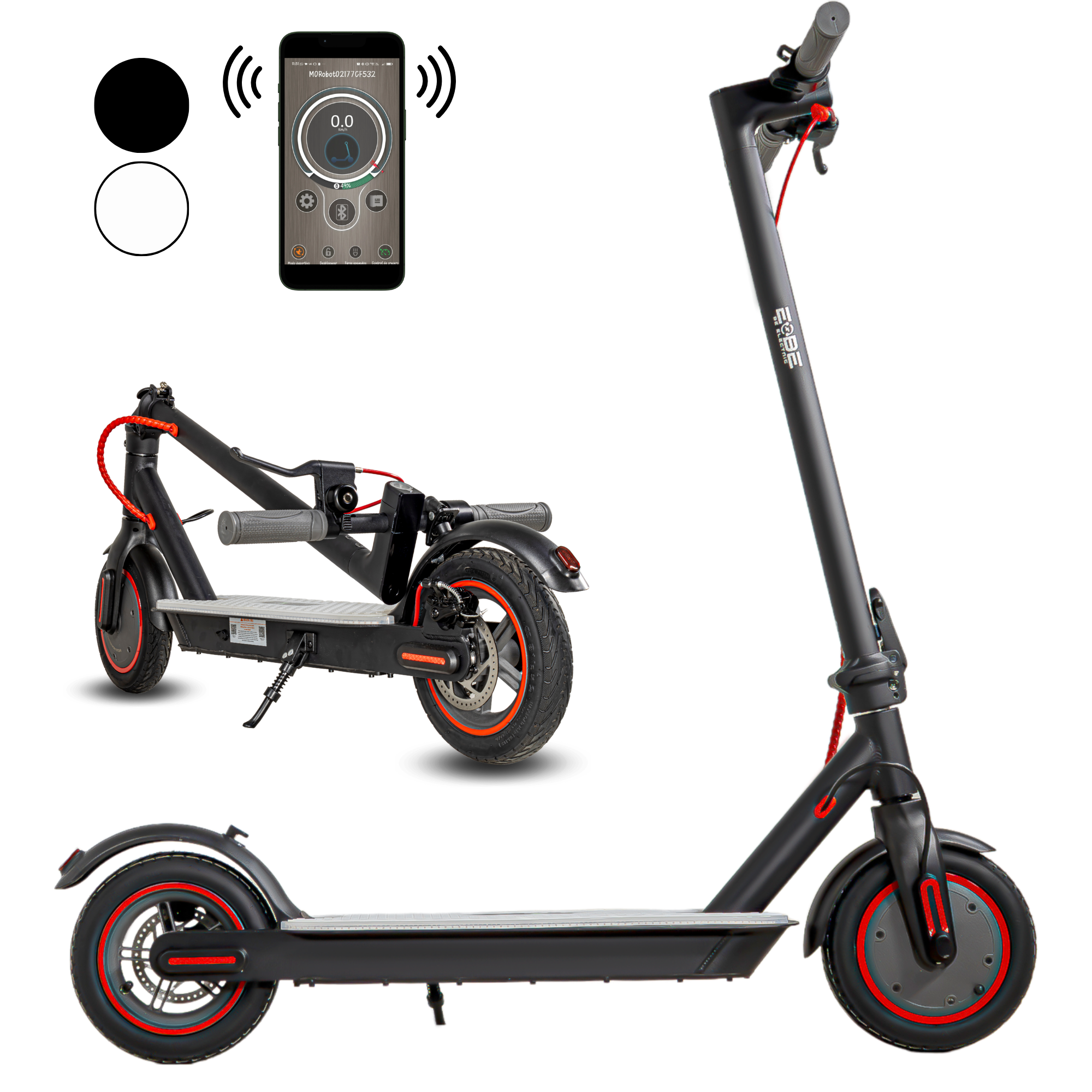 Scooter Electrico Plegable Pantalla Lcd 30km/h Luz Led 350 W Negro