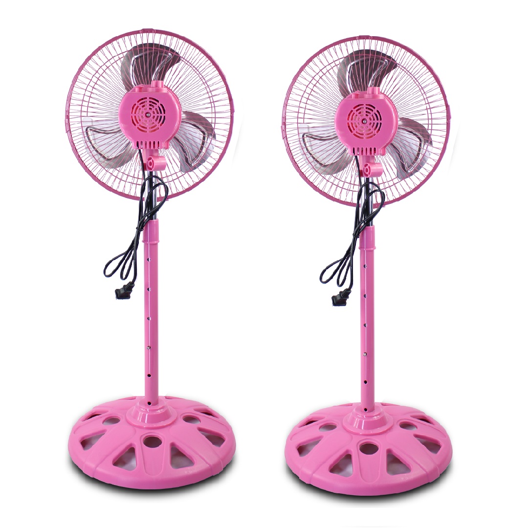 Duo Ventilador De Pedestal Metalico Negro 10 Pulgadas Con 3 Aspas Giratorio 