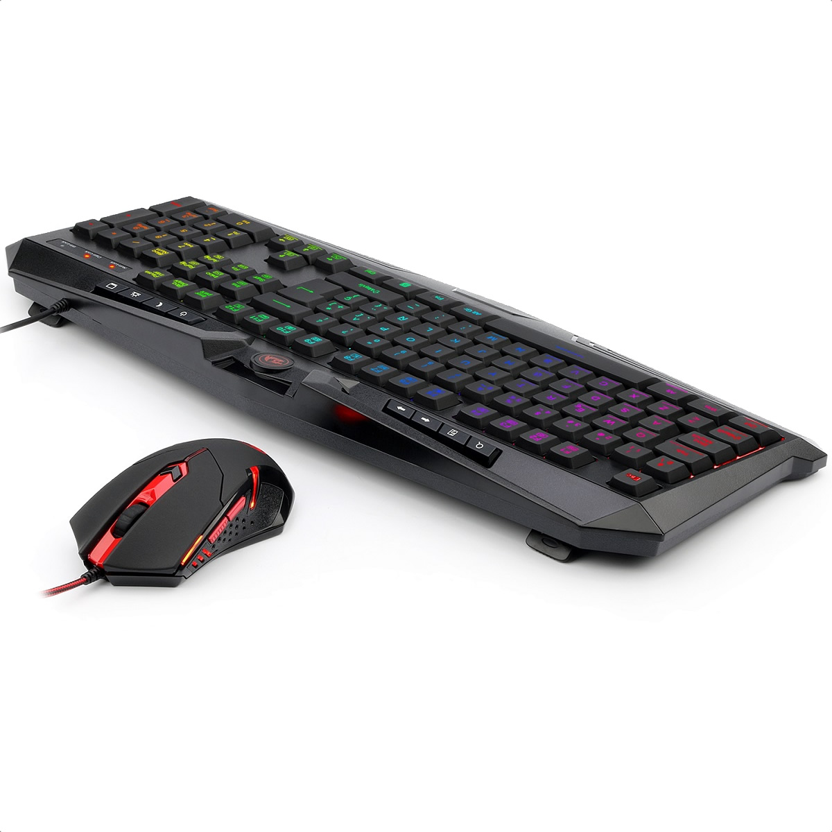 Kit Teclado Mouse Diadema y MousePad Redragon S101-BA-2 Gaming Español.