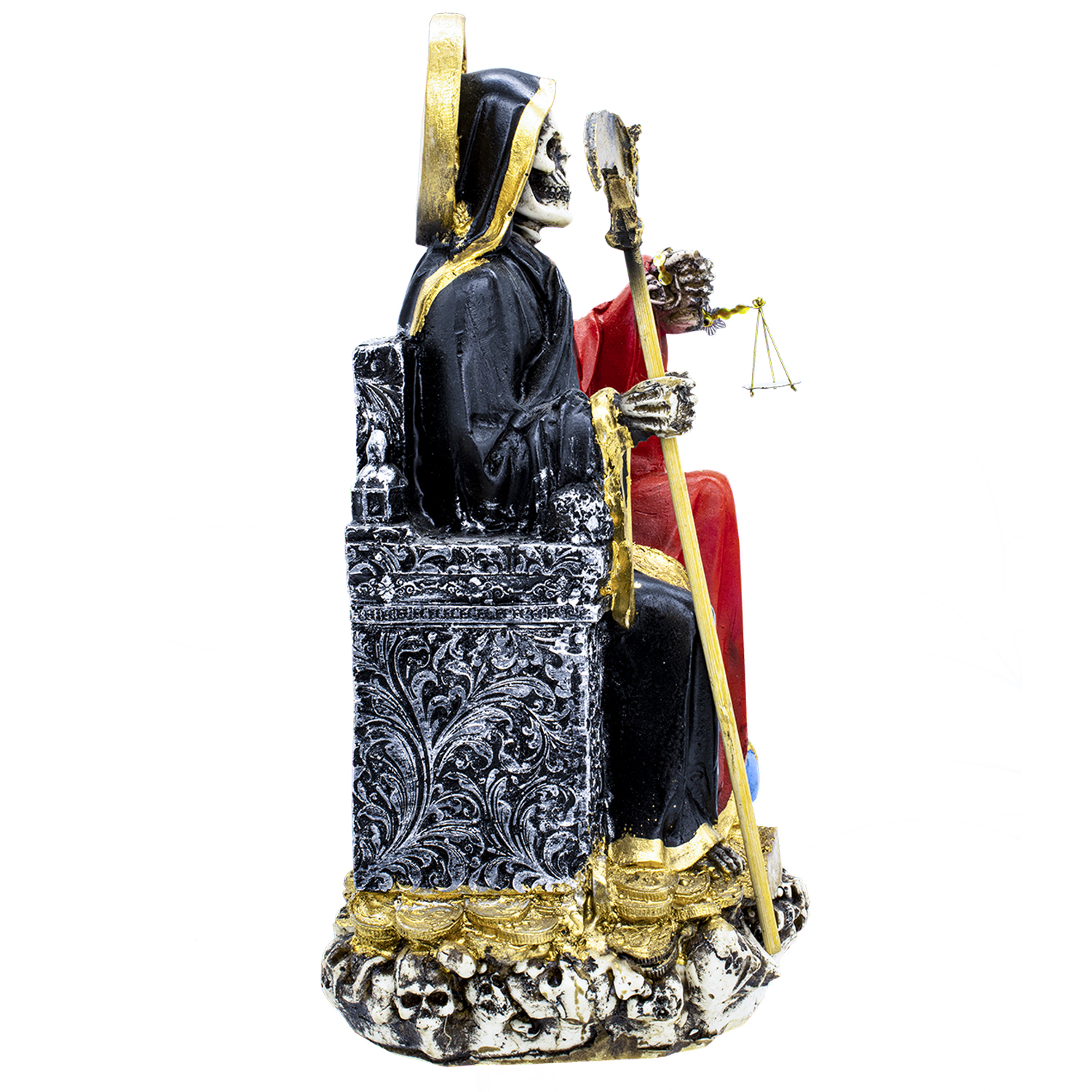 Santa Muerte Reversible Suprema Trono 30 Cm Curada + Libro