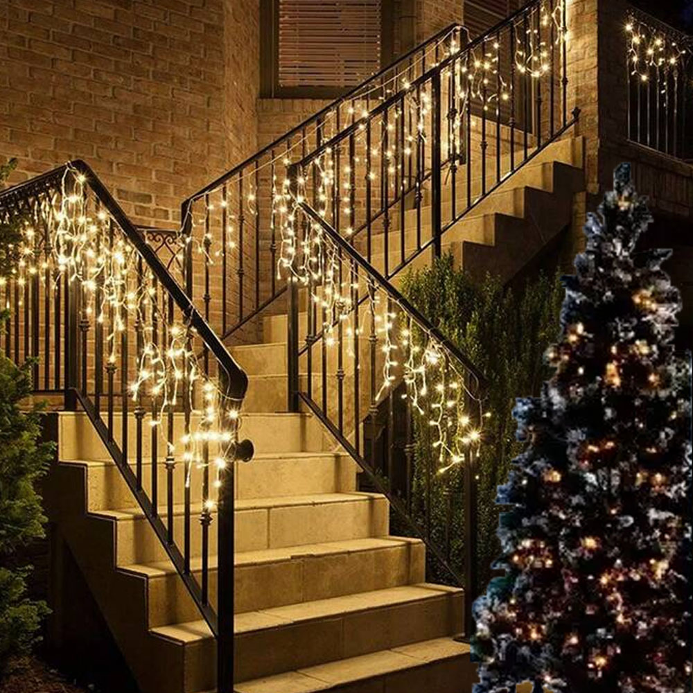 Cascada de Luces Navideñas Led 400 Focos Luz Cálida brillante