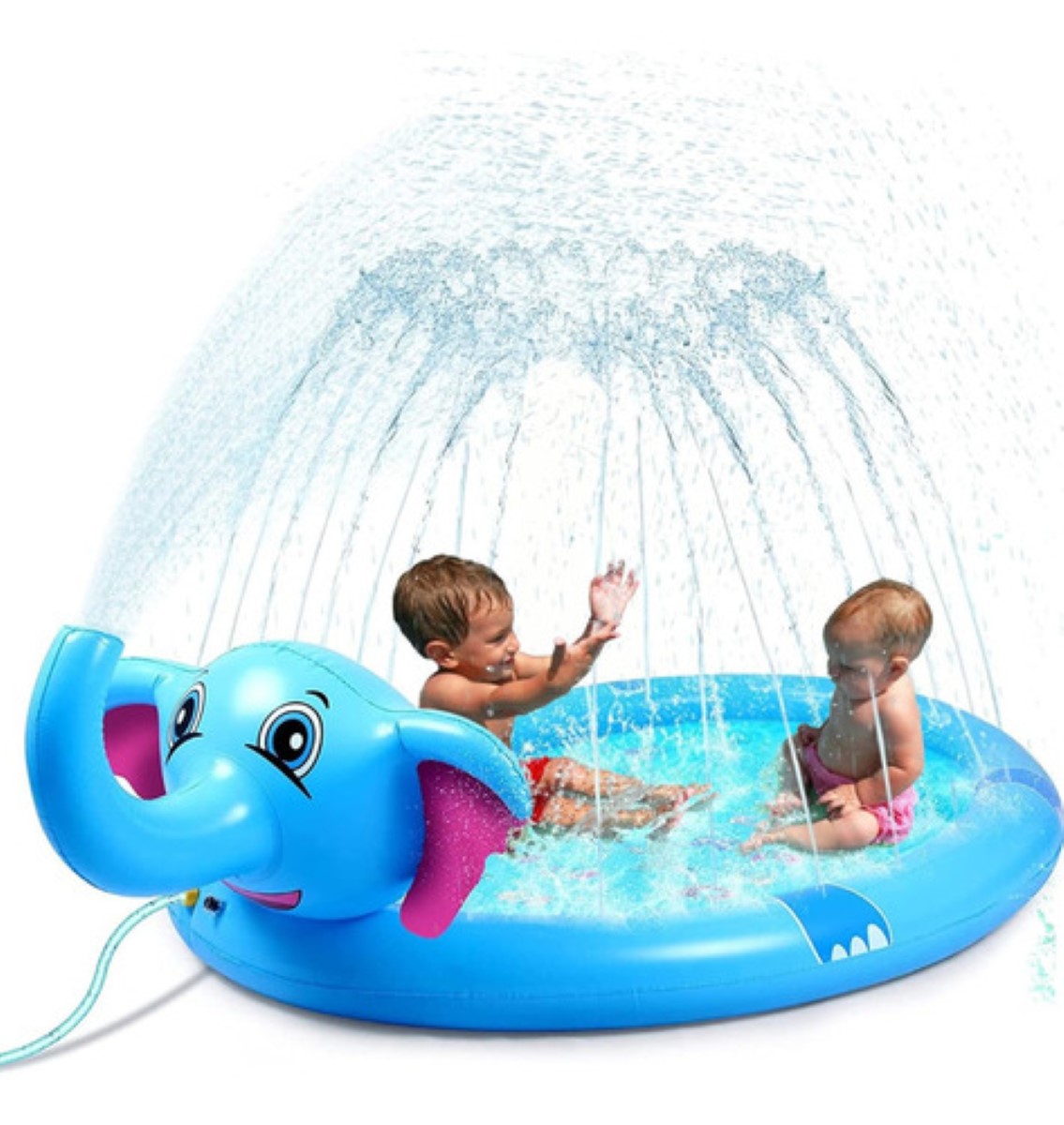 Piscina Inflable Con Aspersores Elefante Para Familia 210 cm, AZUL