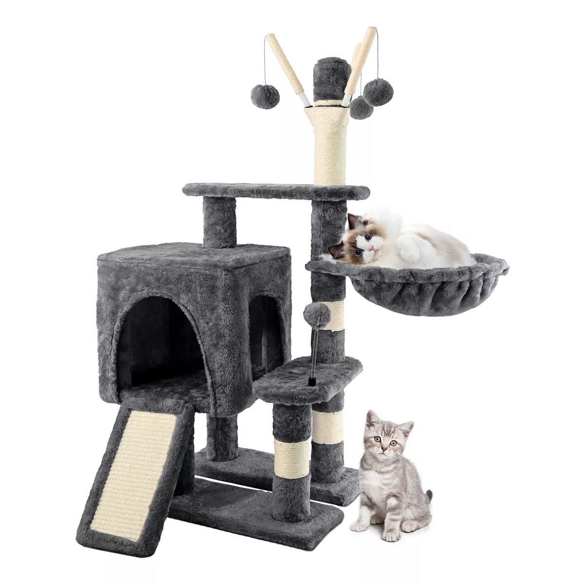 Arbol Para Gato Casa Torre Rascadores Juegos Gris Oscuro