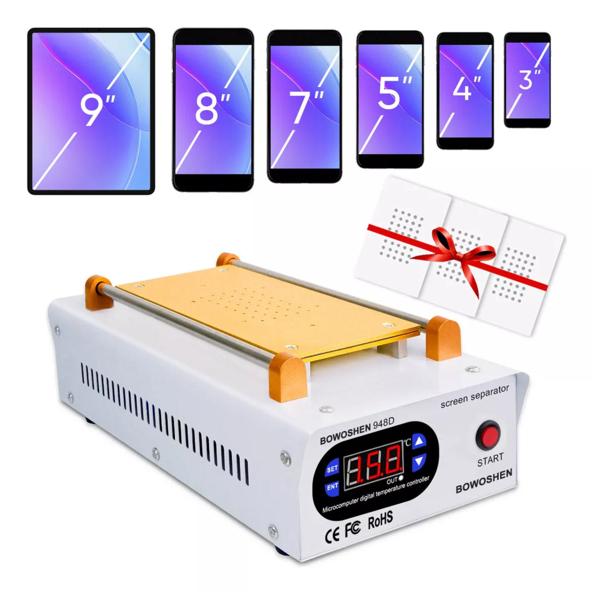 Separador LCD Pantalla Para 9 Pulgadas Con Succión Y Tapete De Silicona ...