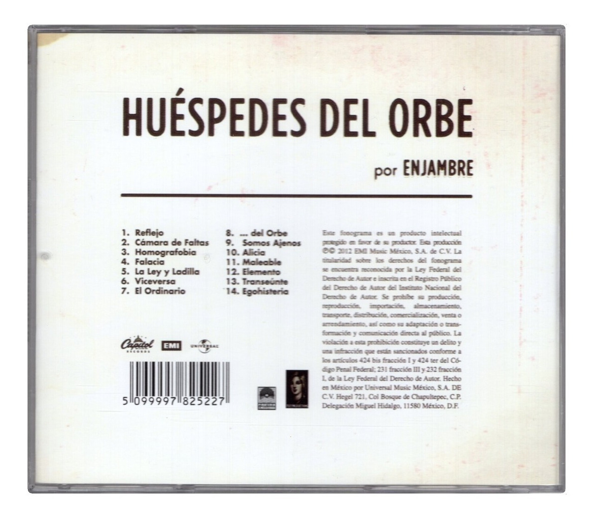 Enjambre - Y Los Huéspedes Del Orbe - Disco Cd