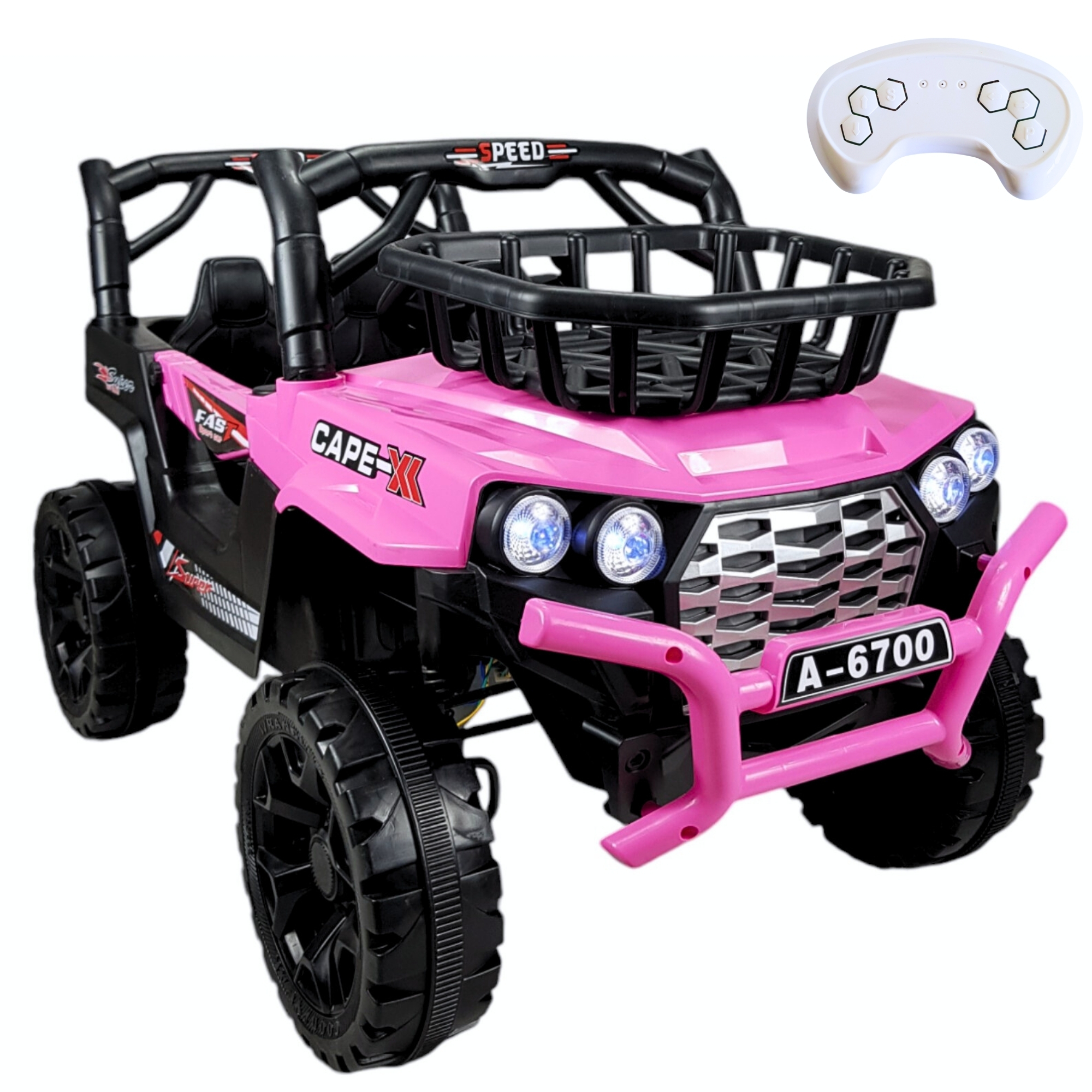 Montable Electrico Control Remoto 12v 4 Motores Musica Luz y Sonido  - Rosa