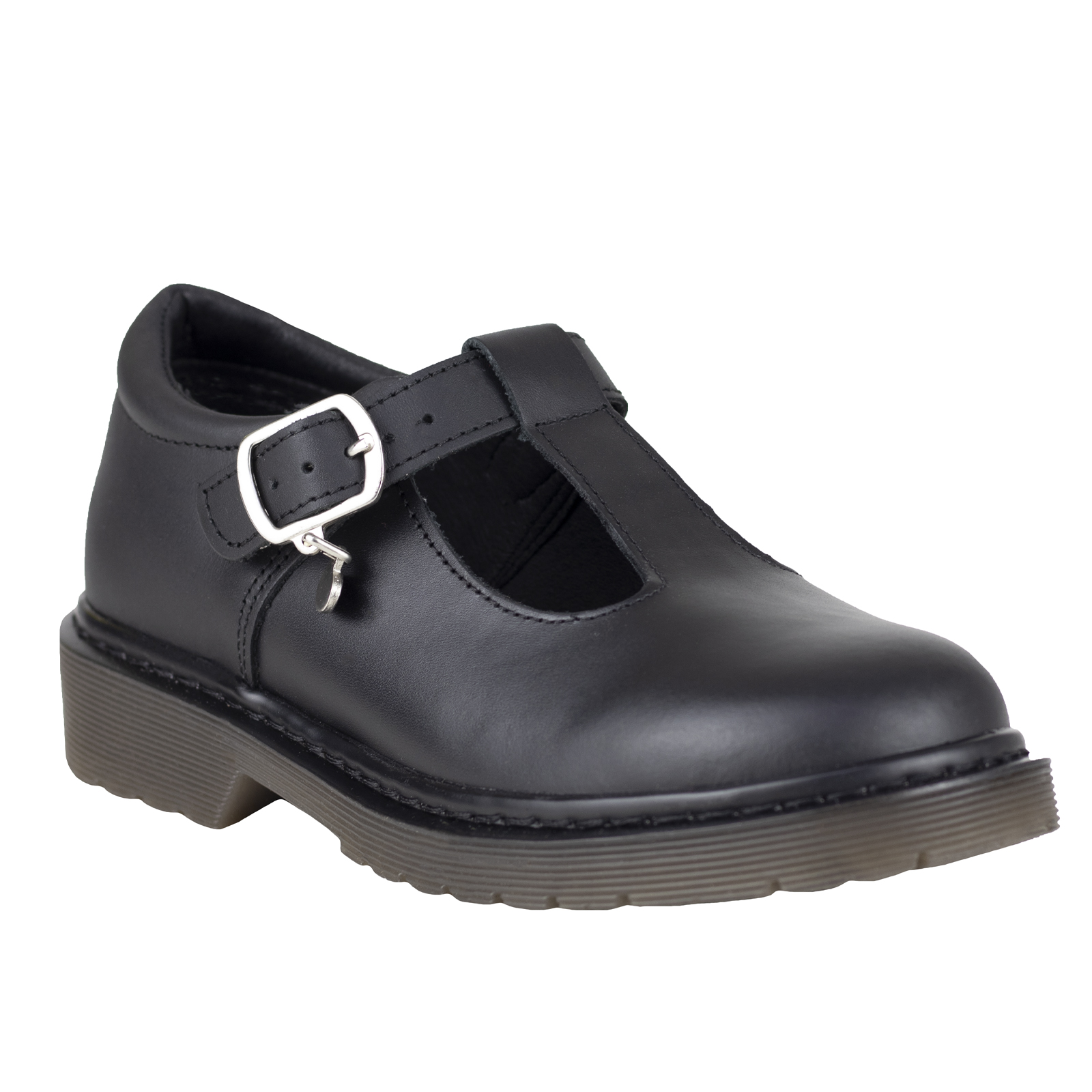Zapato Escolar Niña Coqueta Piel 59000-a Negro Confort 22-25